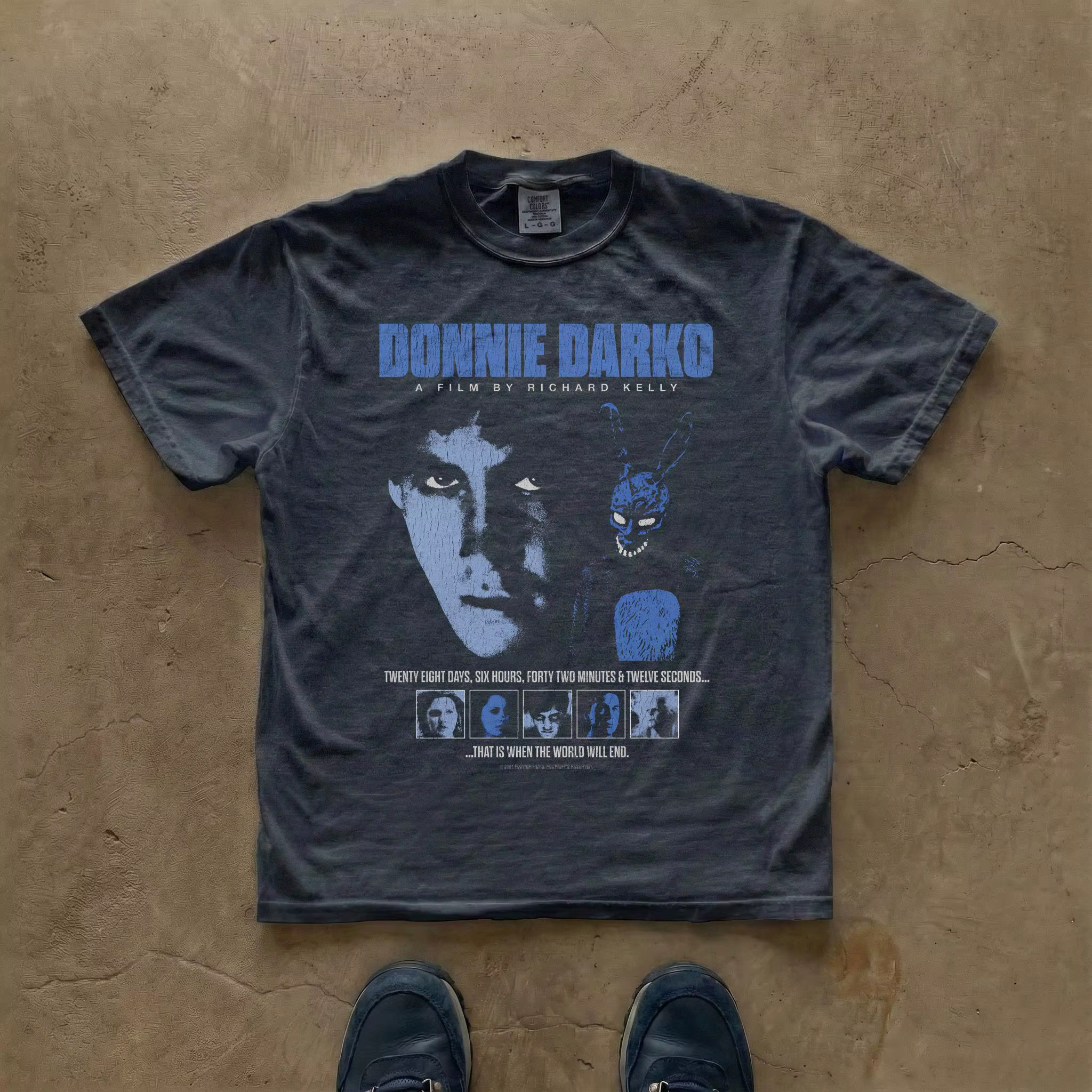 T-shirt d'été pour femme, style rétro, avec affiche du film Donnie Darko, en pur coton respirant, à 