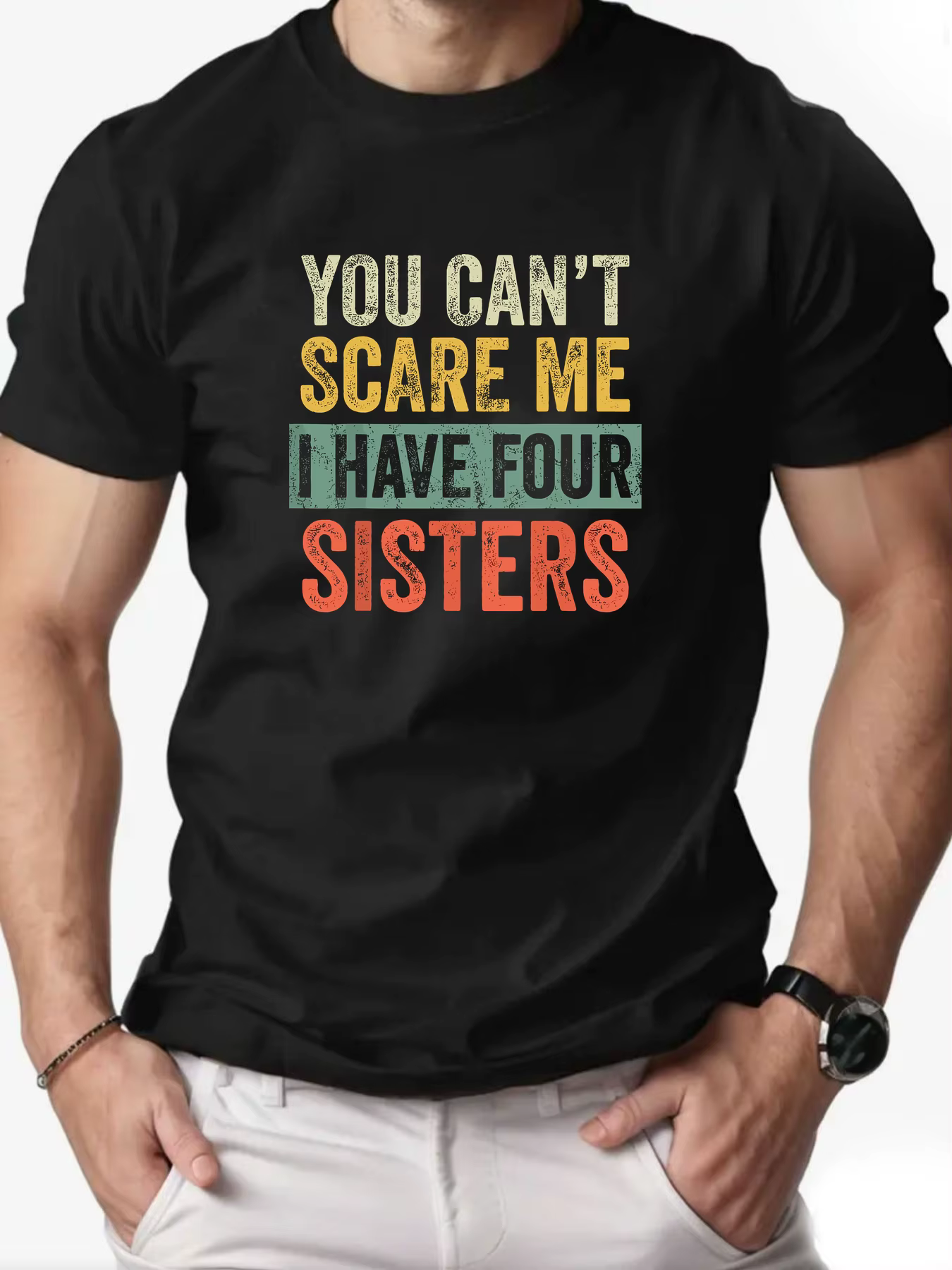 T-shirt col rond pour hommes, 100% coton, lettres anglaises imprimées, respirant, Streetwear, surdim