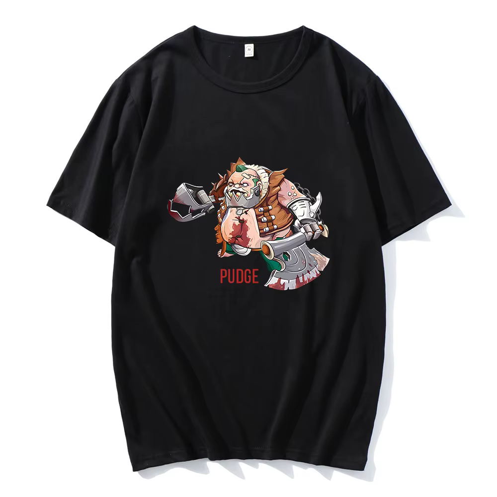 Dota-T-shirt Punk à Manches Courtes et Col Rond pour Homme et Femme, Vêtement Décontracté en Pur Cot