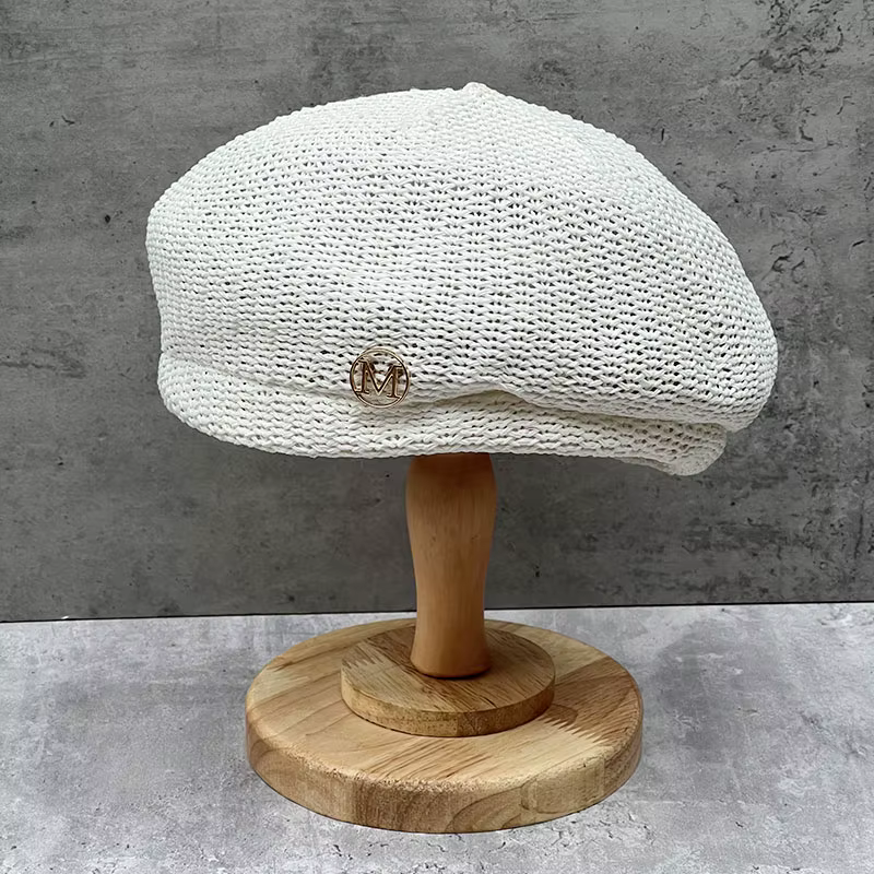 Béret de Style de luxe pour femmes, chapeau français pour femmes, casquette de soleil en paille resp