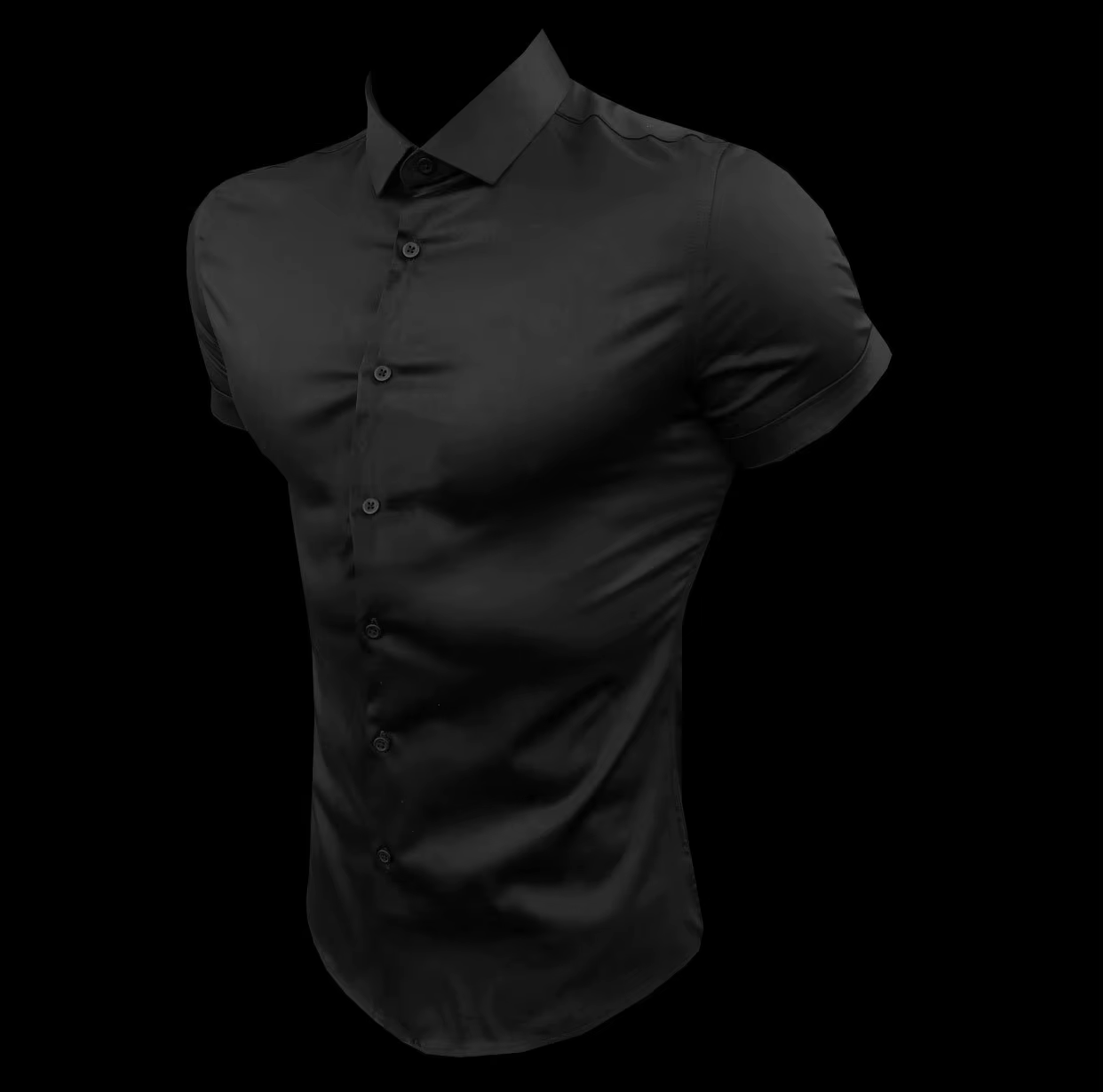 Mode d'été Super Slim Fit chemises à manches courtes hommes classique tenue décontractée chemise mâl