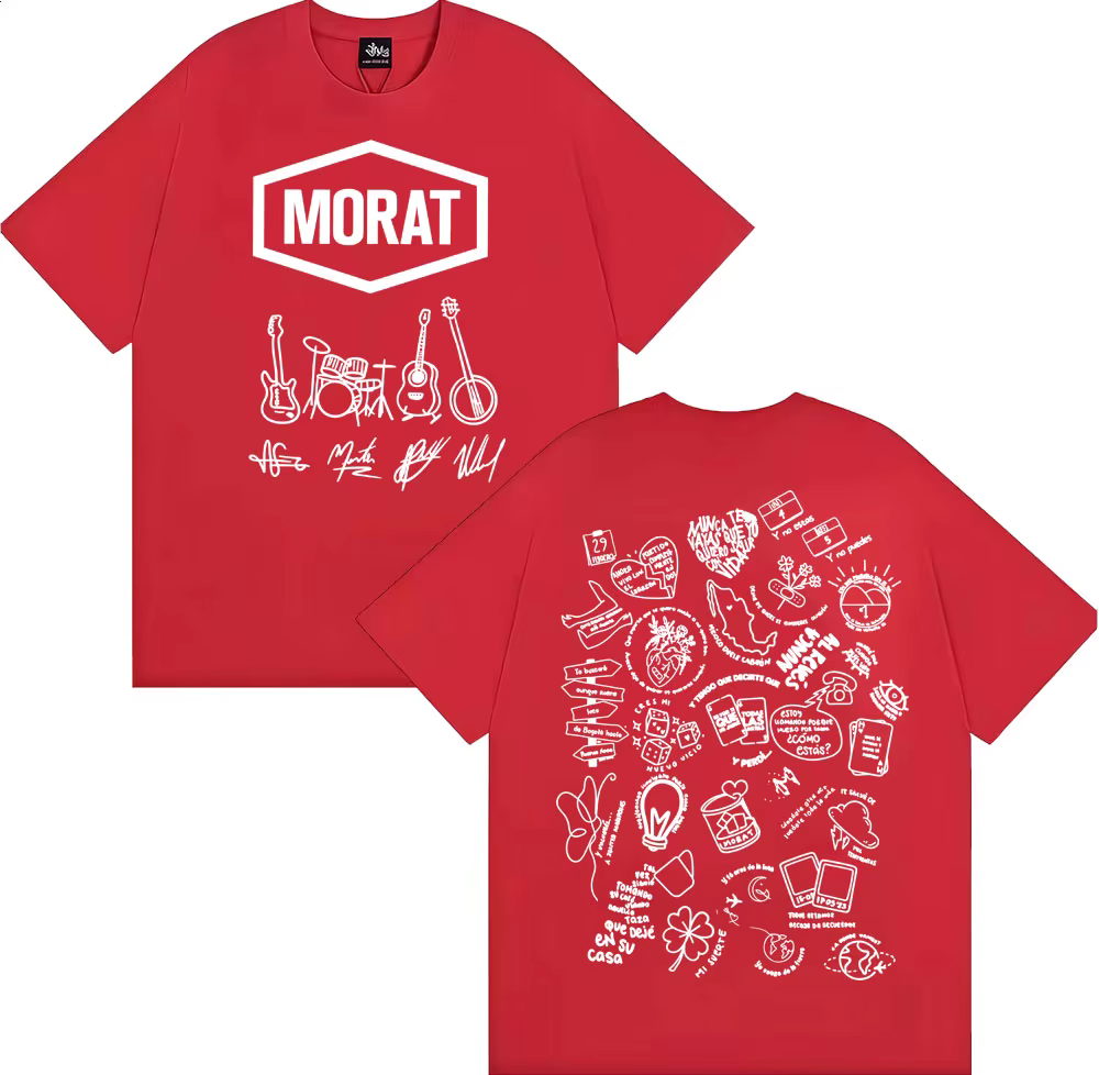 Rock Band Morat Album Tour 2025 impression T-shirt vêtements pour hommes Harajuku Vintage gothique T
