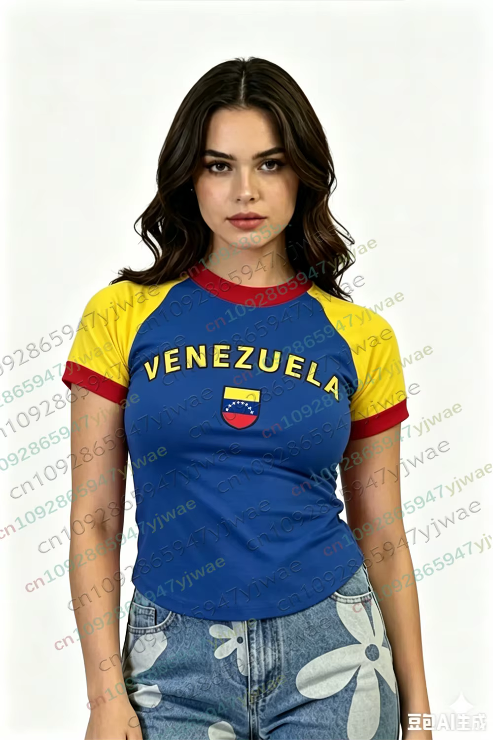 T-shirt de football du Venezuela Y2K Streetwear Décontracté Fête Vacances Col Rond Haut de Gamme T-s