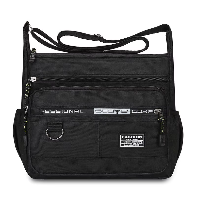 Sac bandoulière pour homme avec poches multi-couches, sangle réglable, sac à bandoulière professionn