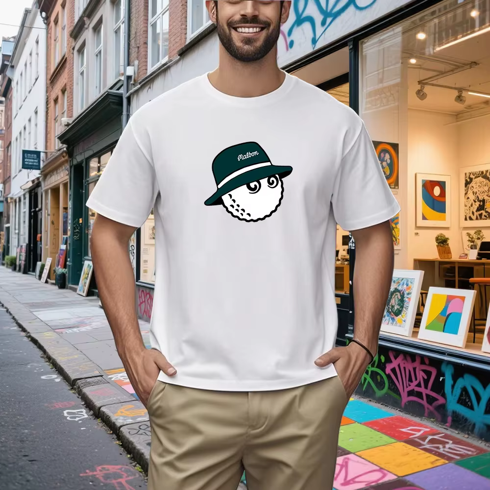 T-shirt blanc de marque tendance et décontracté pour le golf, en coton, avec motif graphique, pour h