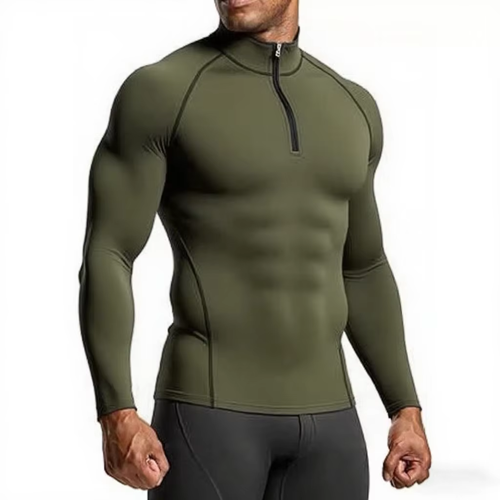 Hommes vêtements de Sport Fitness chemises mince à manches longues T-shirt de gymnastique haut de co