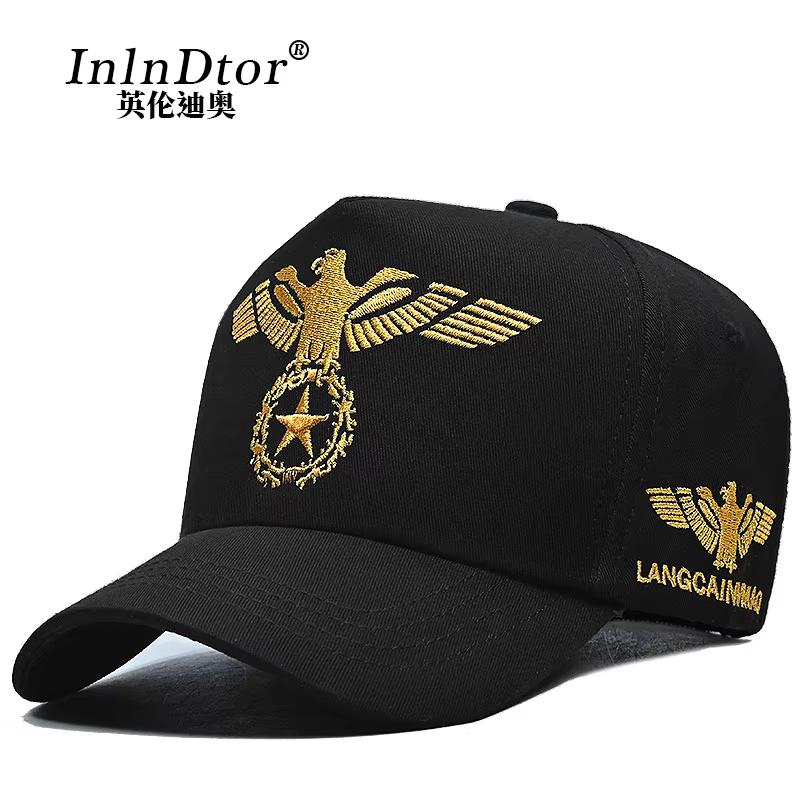 InlnDtor broderie haut style européen et américain casquette de baseball à large bord décontracté gr