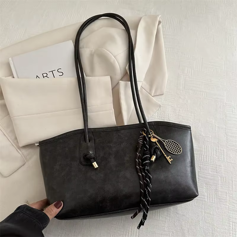 Sac à bandoulière pour femmes, avec longue sangle Spaghetti au Design de nœud, sac à main à pendenti