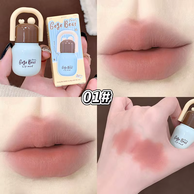 Gloss à lèvres Velvet Mist, fini mat effet flou doux, flacon au design mignon, résistant à la décolo