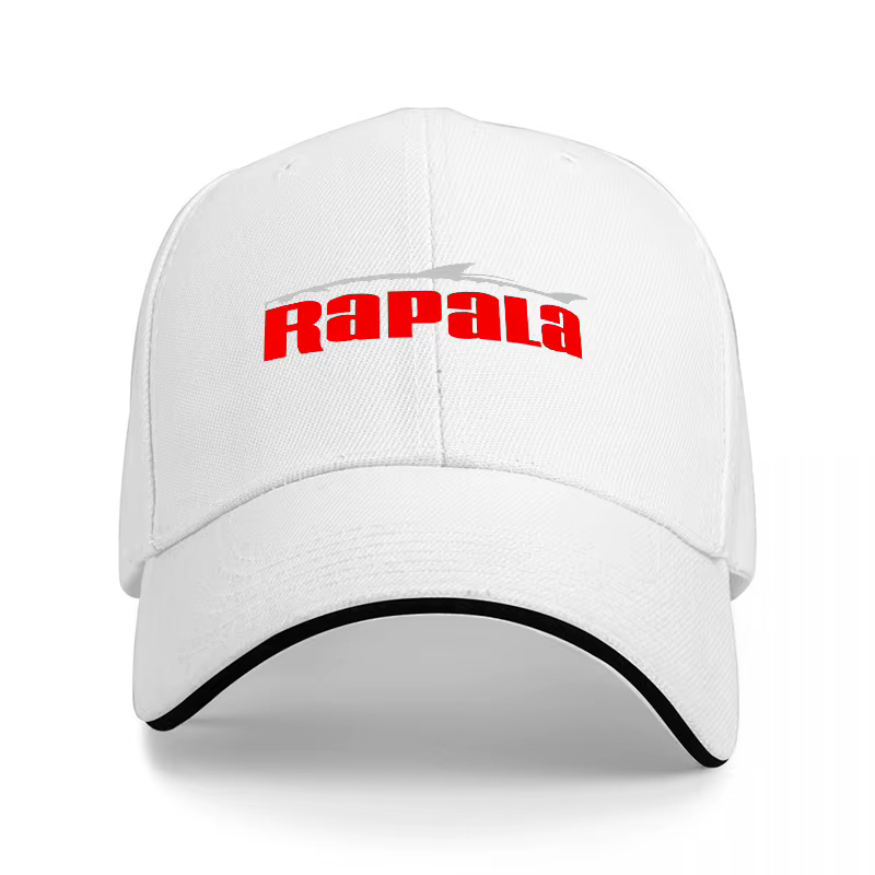 Casquette de baseball Rapala noire avec broderie rouge et argentée, design classique de la marque de