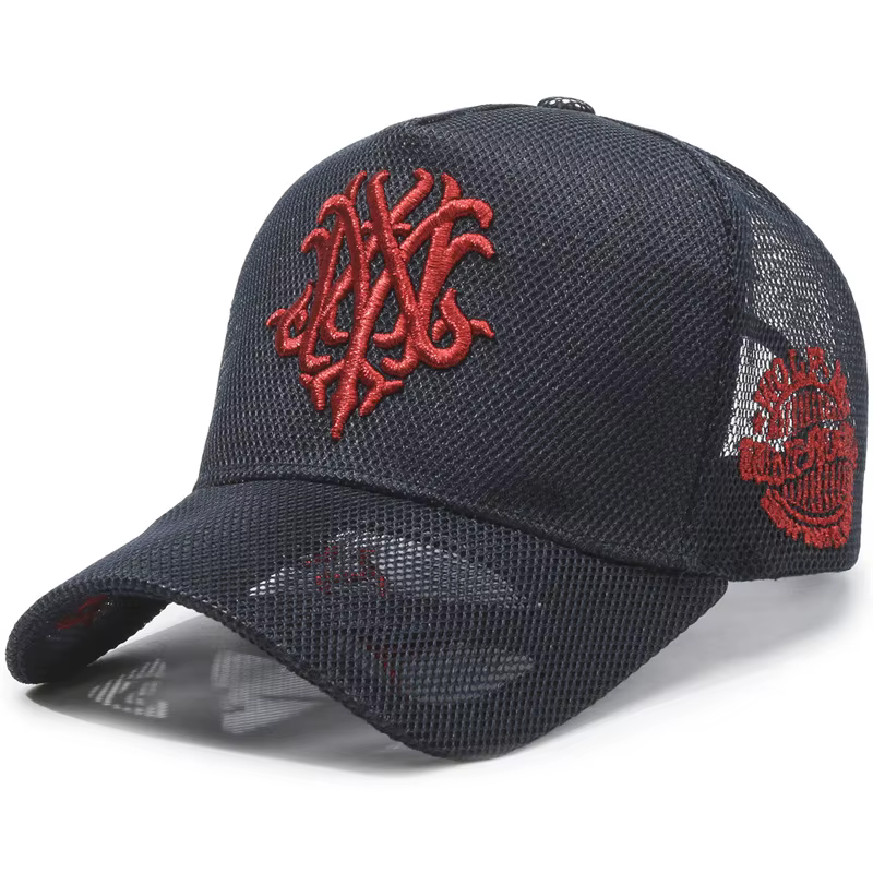 Casquette de baseball vintage gothique brodée « NY » – Casquette ajustable en coton pour hommes et f