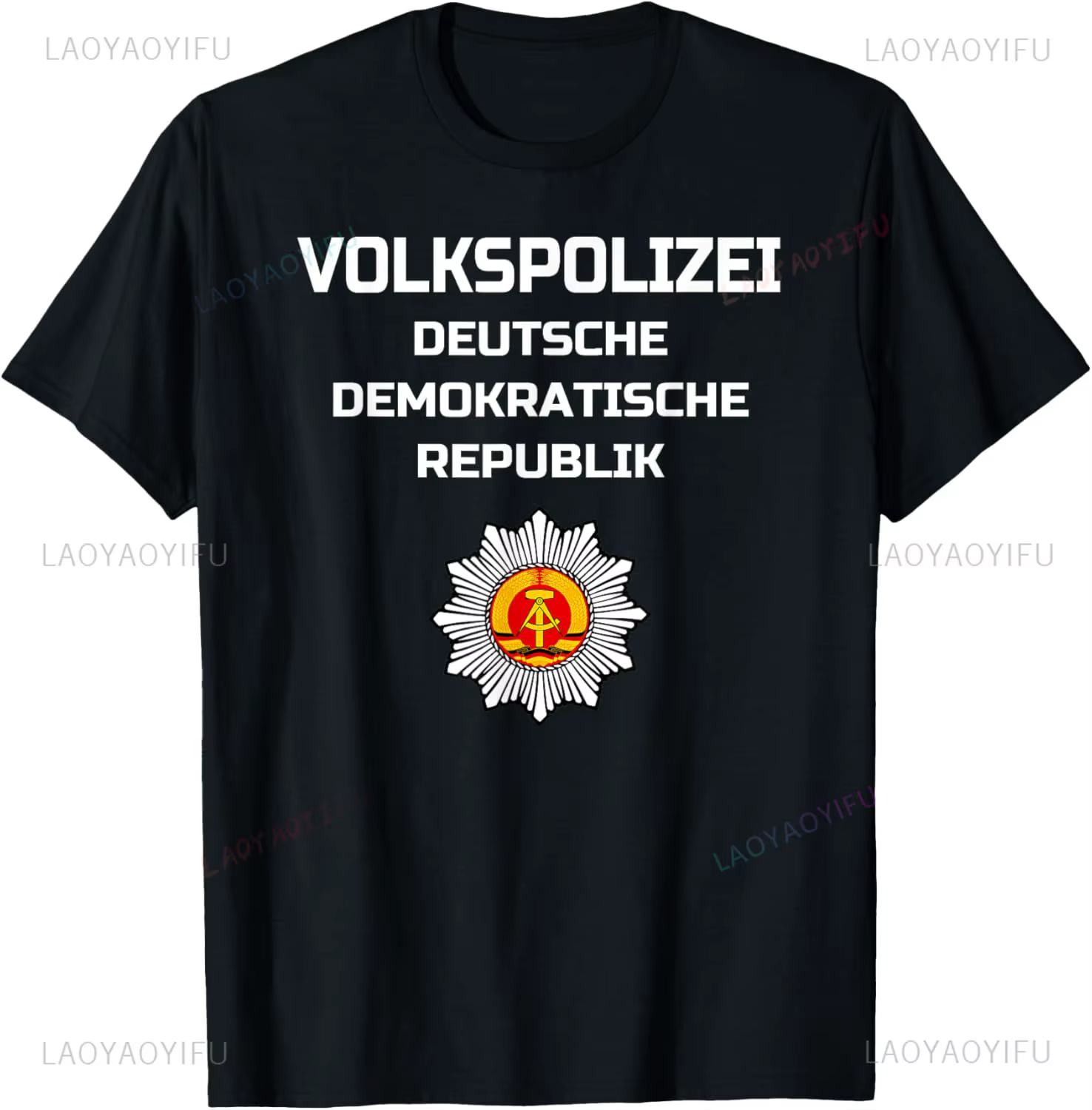 GDR Police Est Allemagne Police Allemagne Est Police T-Shirt Manches Courtes Streetwear T-shirt Impr