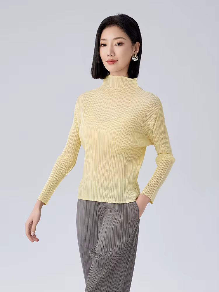Miyake plissé femmes chemise hauts haute couture concepteur nouveaux vêtements esthétiques confortab