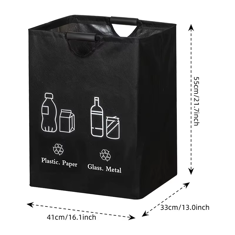 Poubelle de recyclage pour bouteilles 82L, sac de rangement pliable, sac à linge, sac de rangement p