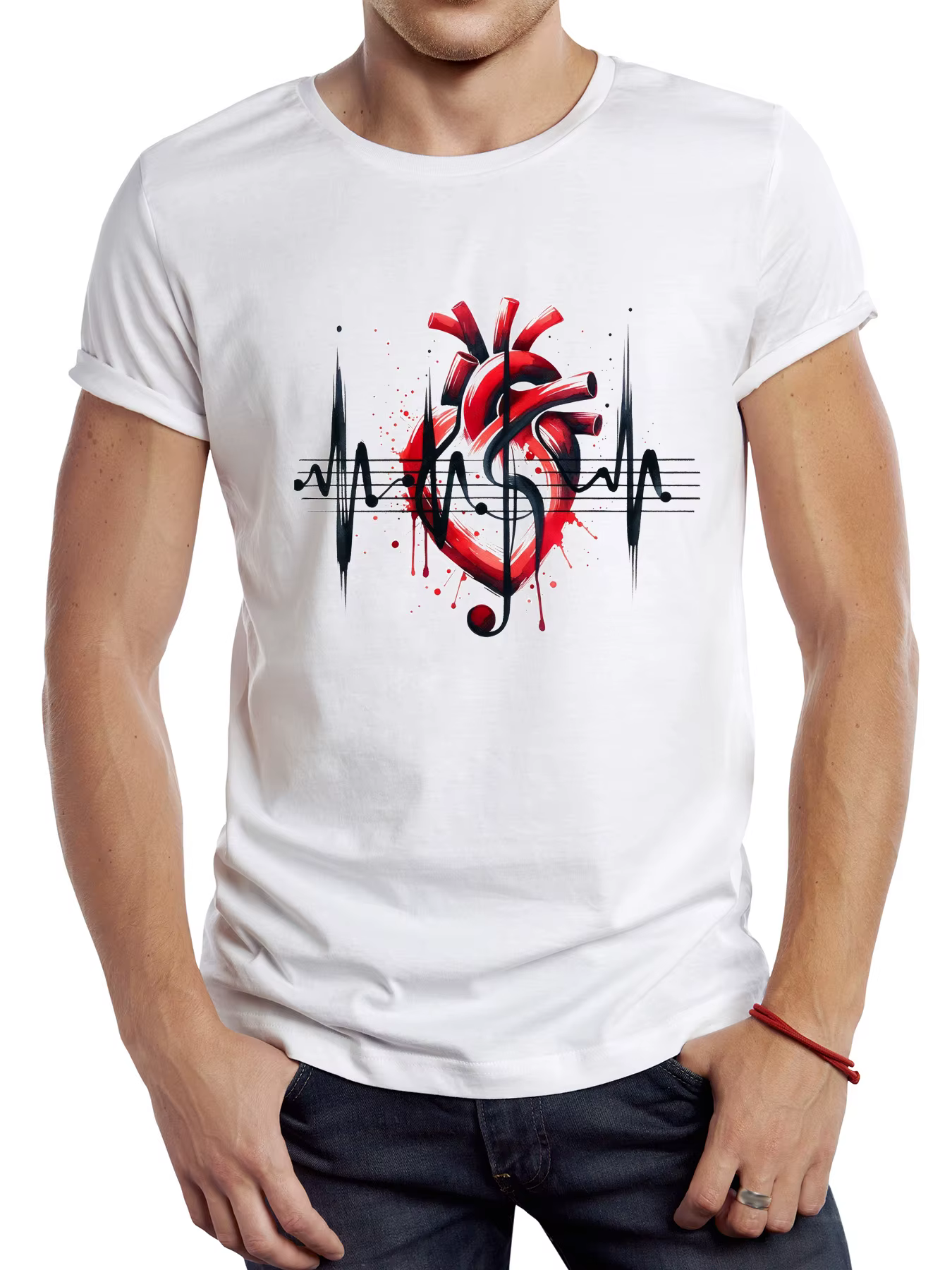 TEEHUB-T-shirt humoristique avec cœur rouge pour homme et femme, streetwear, hipster, hip hop