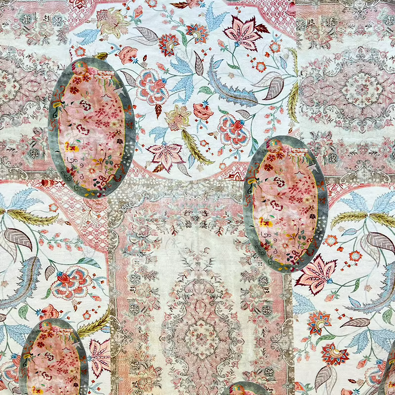 Tissu imprimé Puzzle Pastel, brocart en coton, robe d'été, chemisier, matériel pour vêtements Hanfu,