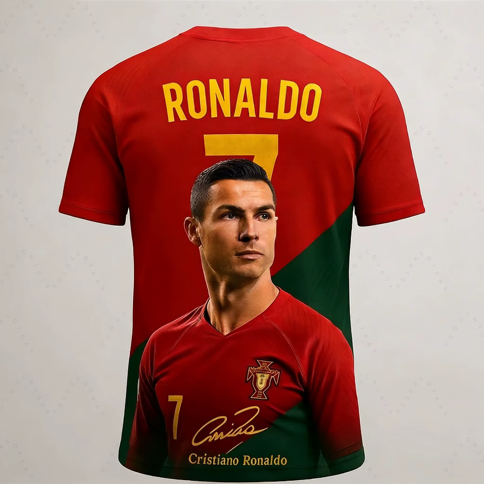T-shirt de sport pour enfants imprimé en 3D Cristiano Ronaldo - Tenue de sport familiale respirante 