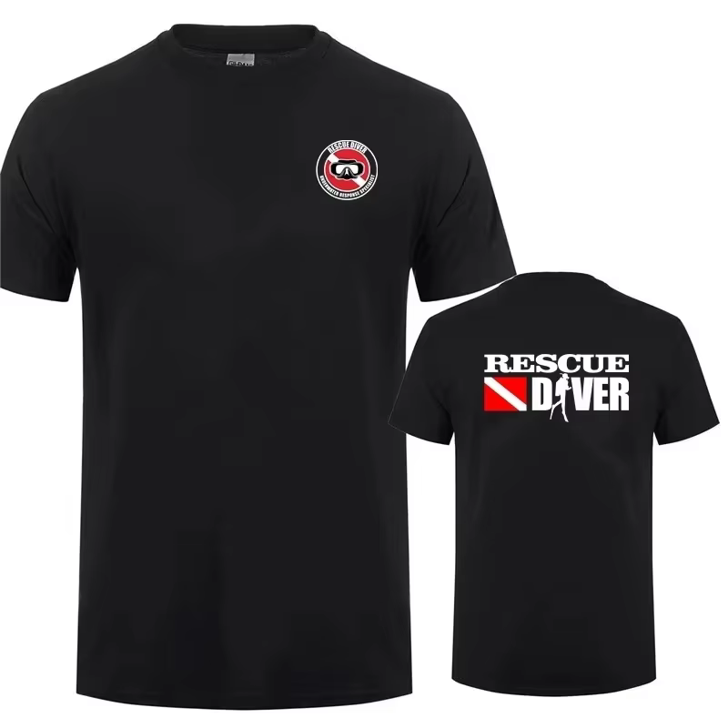 T-shirt de plongée sous-marine, t-shirt graphique amusant pour homme avec motif de plongeur de sauve