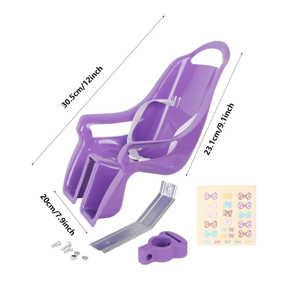Siège de poupée de vélo pour filles, accessoires universels avec autocollant, décoration de vélo pou