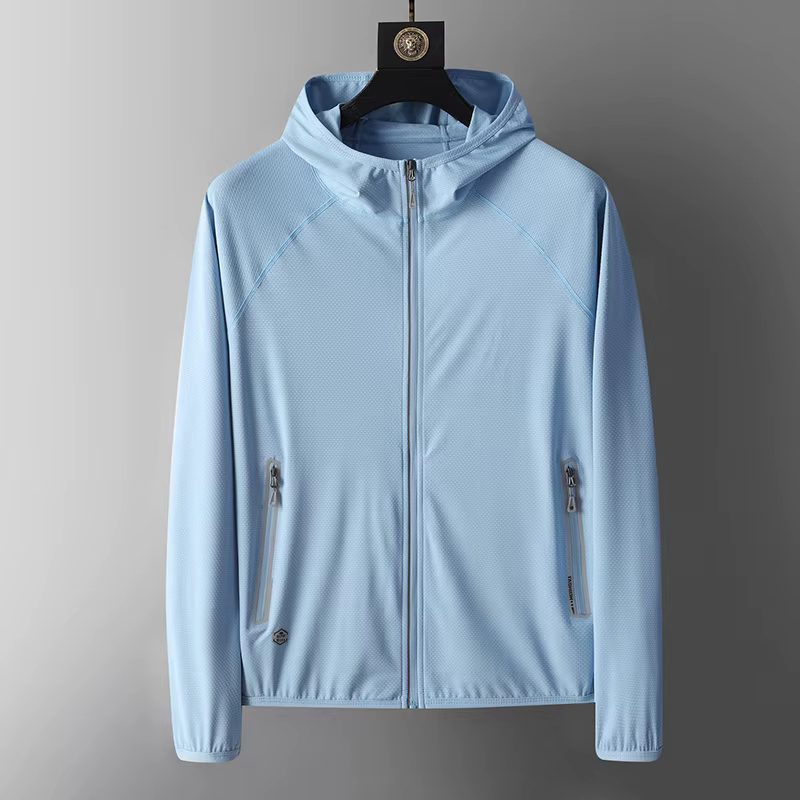 Veste légère unisexe UPF50+ anti-UV pour l'été, respirante en soie glacée, idéale pour les sports de