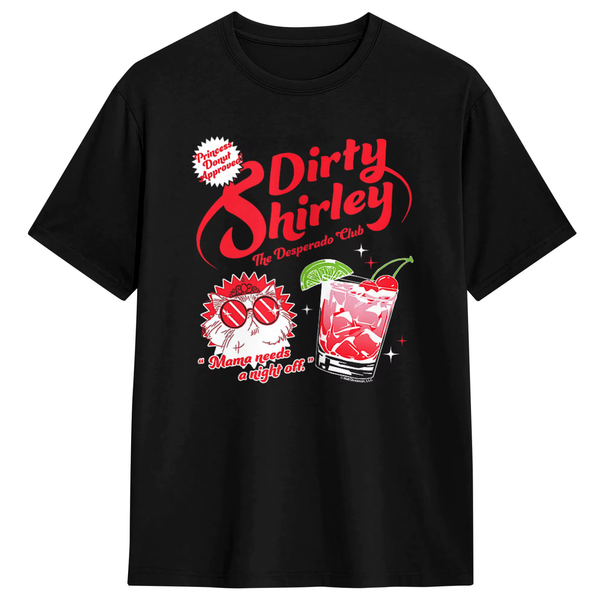 DCC Dirty Shirley Desperado Club Ad with Princess Donut T-shirt en coton pour hommes, t-shirts vinta