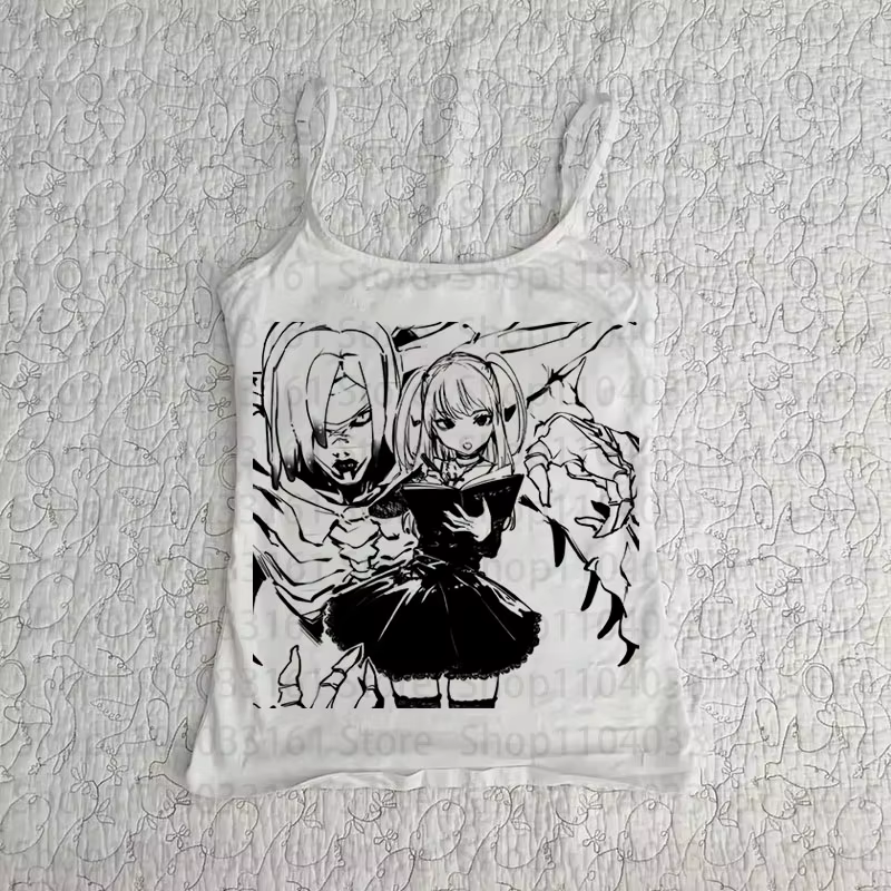 Vêtements Harajuku Y2K, esthétique punk gothique, crop tops sans manches, imprimé lettres grunge, st