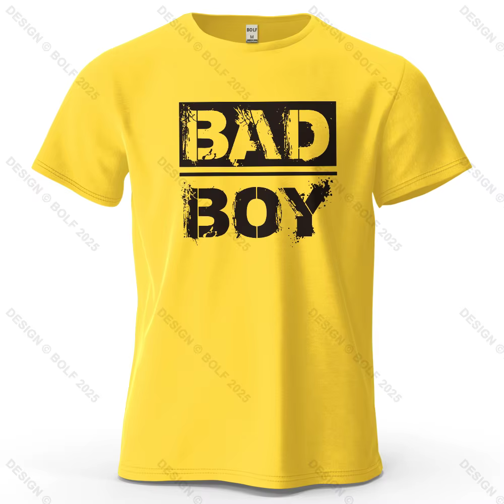 T-Shirt manches courtes homme Bad Boy graphique 100% coton respirant Vintage imprimé hauts T-Shirt p
