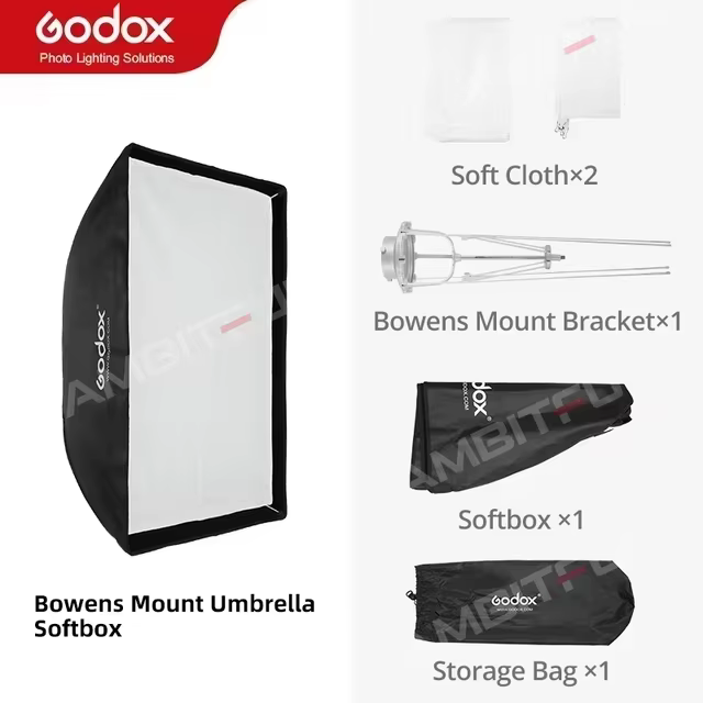 Godox 80x120cm 70x100cm 50x70cm 60x90cm Boîte à lumière rectangulaire portable avec monture Bowens +