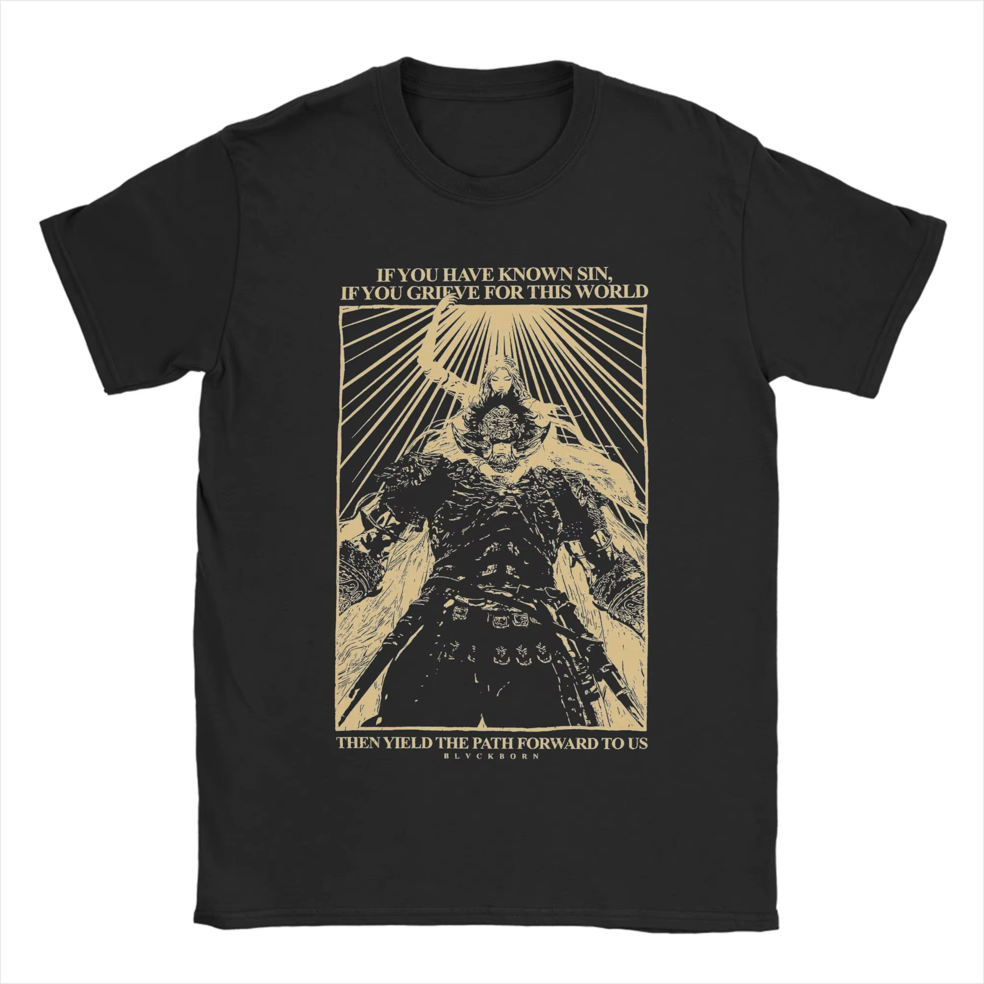 T-Shirt à manches courtes pour hommes, en coton, à col ras du cou, E-Eldened R-Ringed Promised Conso