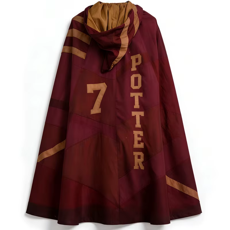 Film Magique Gryffindor Quidditch N°7 Ensemble Complet, Cape Rouge à Capuche Uniforme de Poudlard po