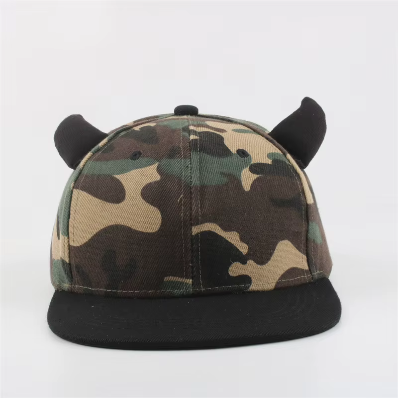 Casquette de Baseball Camouflage corne de bœuf pour hommes et femmes, Logo personnalisé, quatre sais