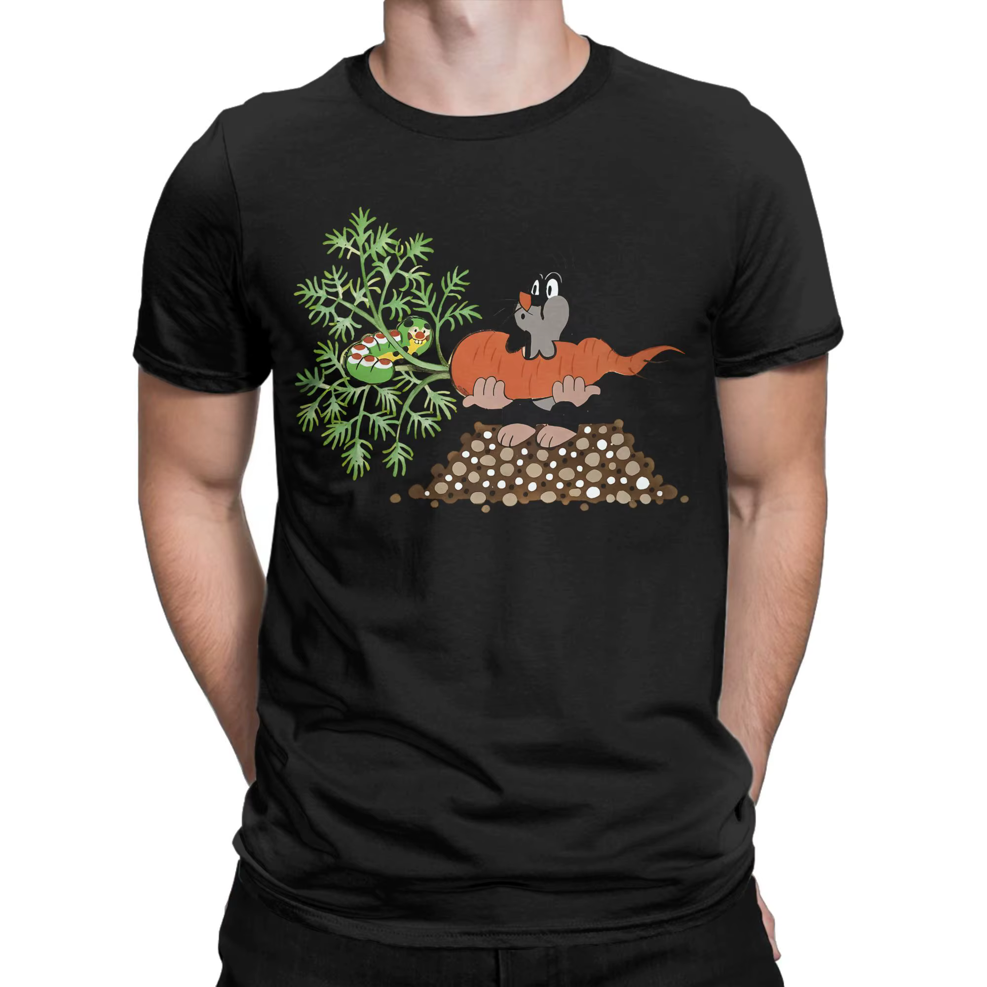 La petite taupe Krtek carotte hommes t-shirts dessin animé t-shirts incroyables à manches courtes co