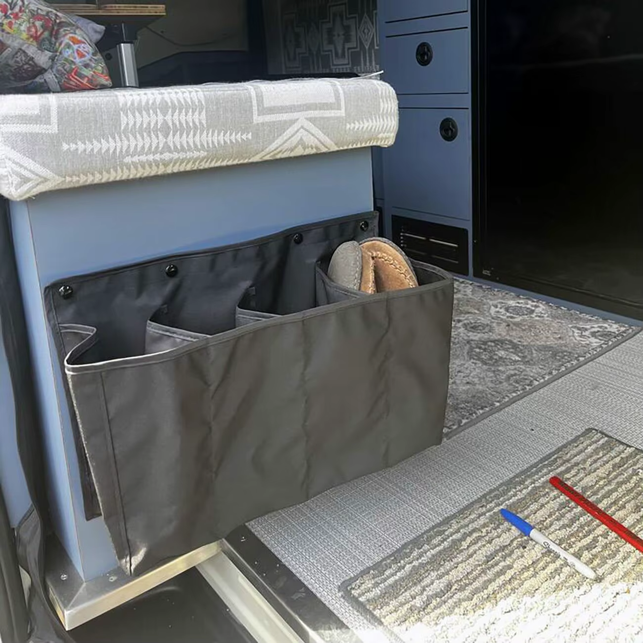 Rangement à chaussures pour camping-car, 10 pouces, 4 poches, solution pour caravane, camping-car, s