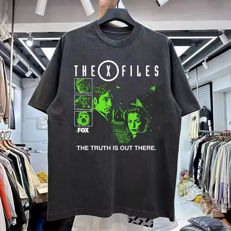 The X Files film la vérité est là-bas T-Shirt charbon de bois hommes et femmes haut en coton décontr
