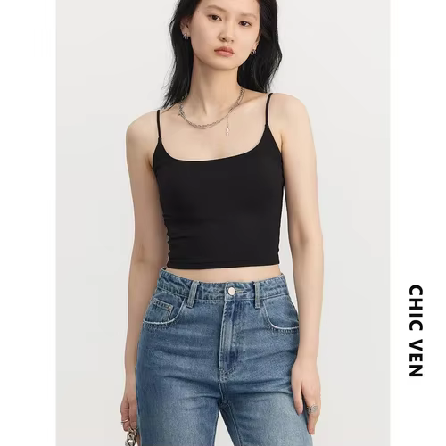 CHIC VEN-Soutien-gorge court élastique pour femmes, culotte en émail, couleur unie, nouvelle collect