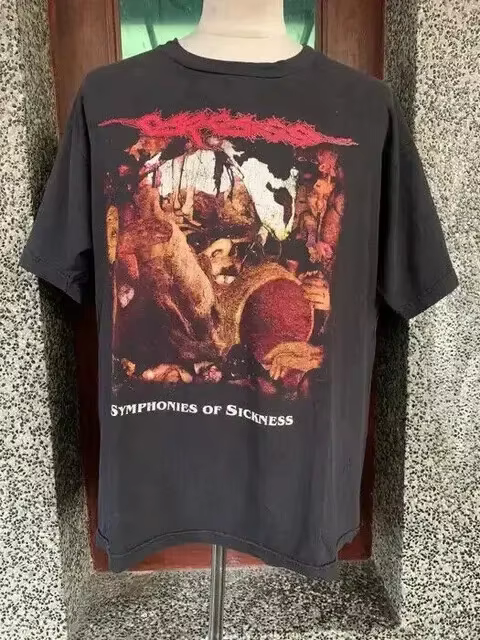 T-shirt à manches courtes noir pour hommes, t-shirt Vintage de la groupe Carcass Symphonies Of Sickn