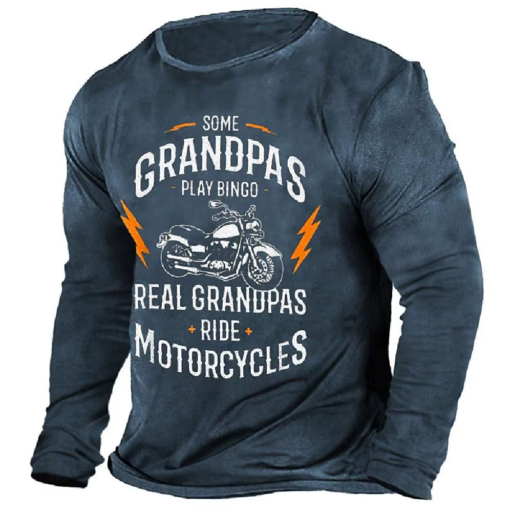 T-Shirts Vintage pour hommes imprimé coton à manches longues t-shirt surzied mode vêtements Streetwe