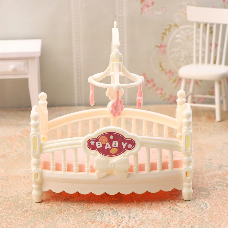 Mini lit de bébé CPull de simulation de maison de courses, décoration de meubles de chambre à couche