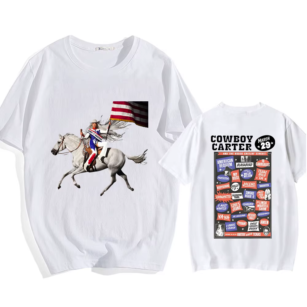 Cowboy Carter Beyoncée T-shirt impression graphique T-shirt coton à manches courtes t-shirts d'été f