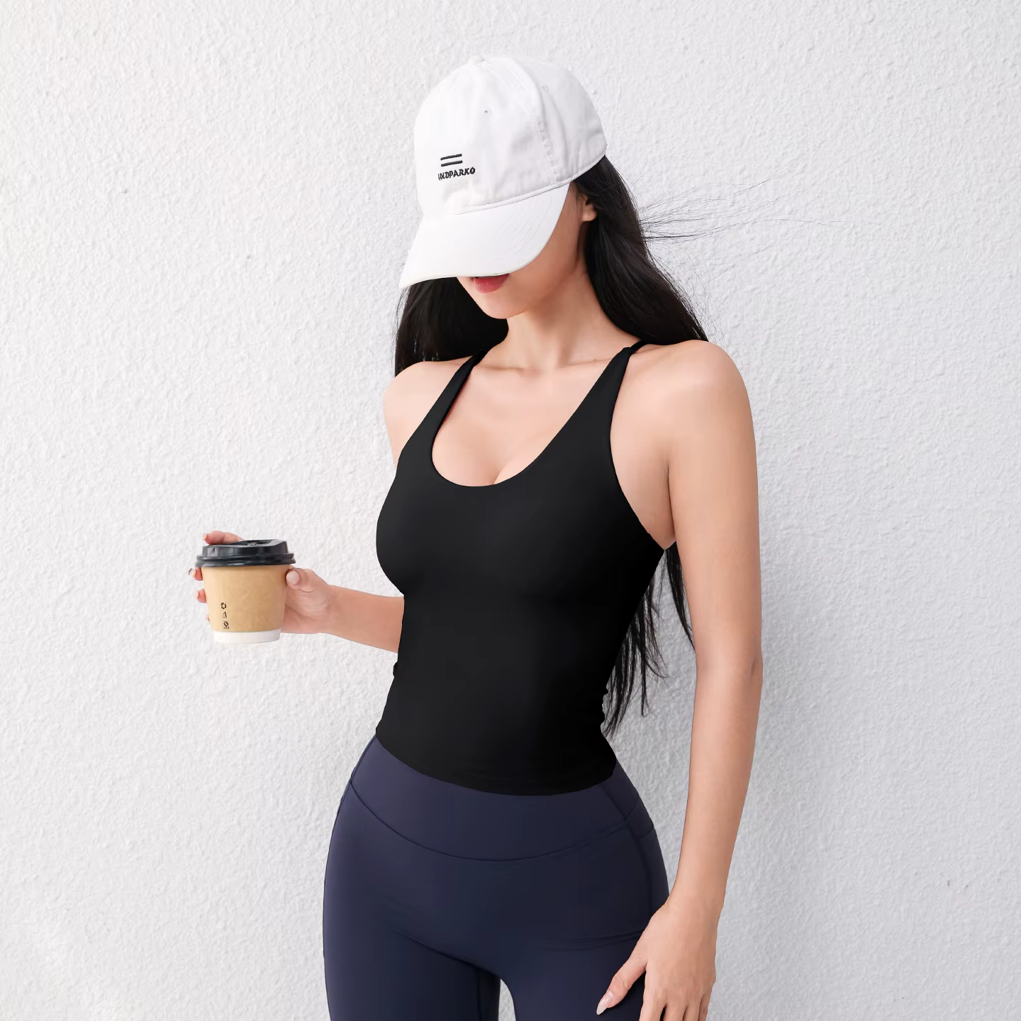 Gilet de Yoga à col en U pour femmes, avec coussinet de poitrine, haut de sport, respirant, conforta