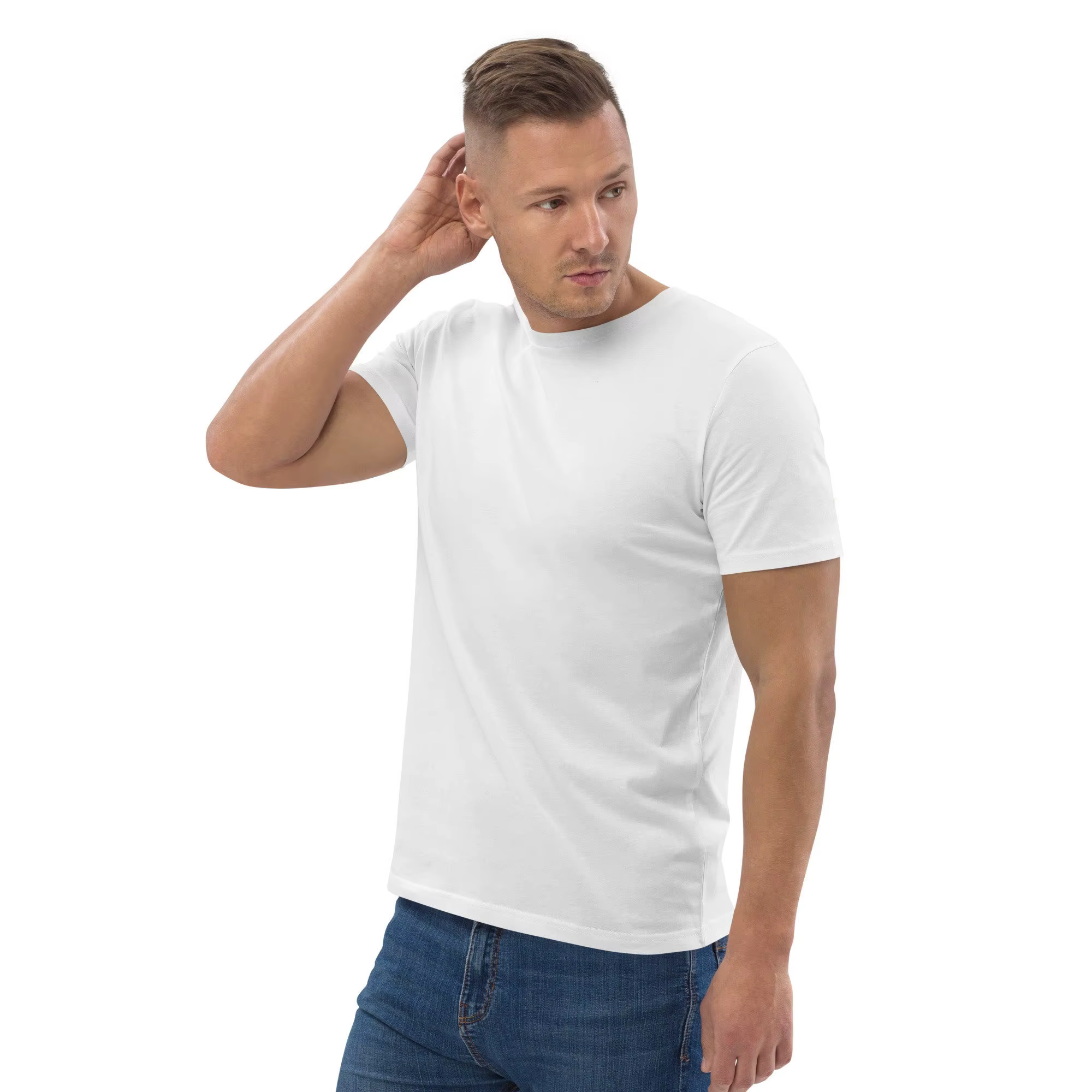100% coton biologique T-shirt pour hommes maillot de corps blanc vêtements de maintien plaine blanc 