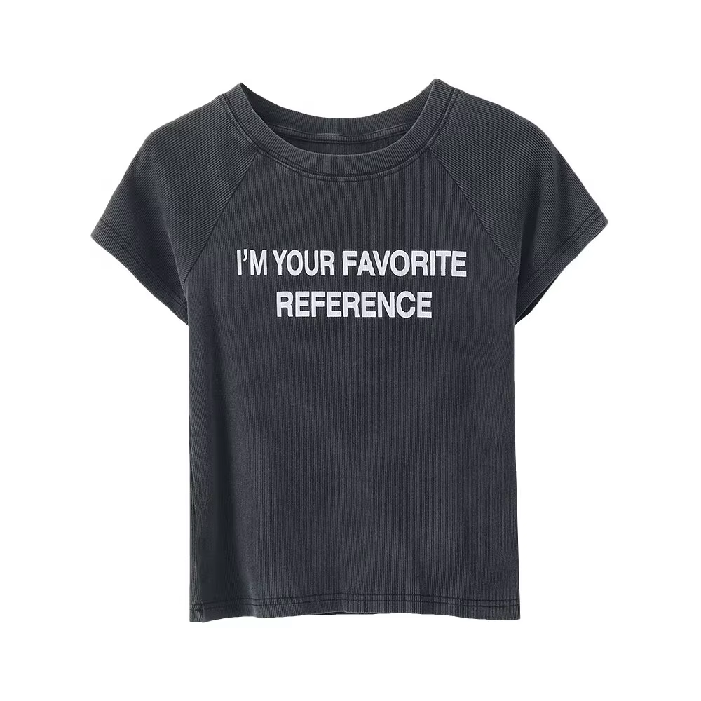 T-shirts pour femmes Y2k, t-shirts en coton délavés et usés, hauts d'été pour femmes, pulls Harajuku