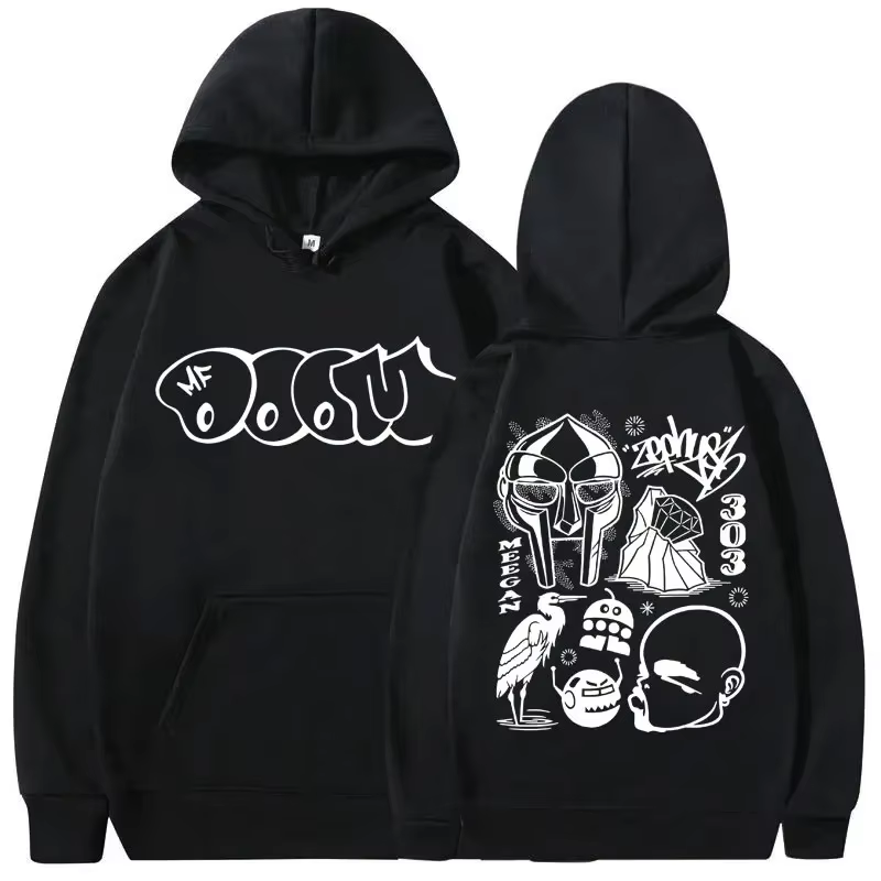 Rappeur Mf Doom Madvillain métal visage graphique imprimé sweat à capuche hommes femmes Hip Hop mode
