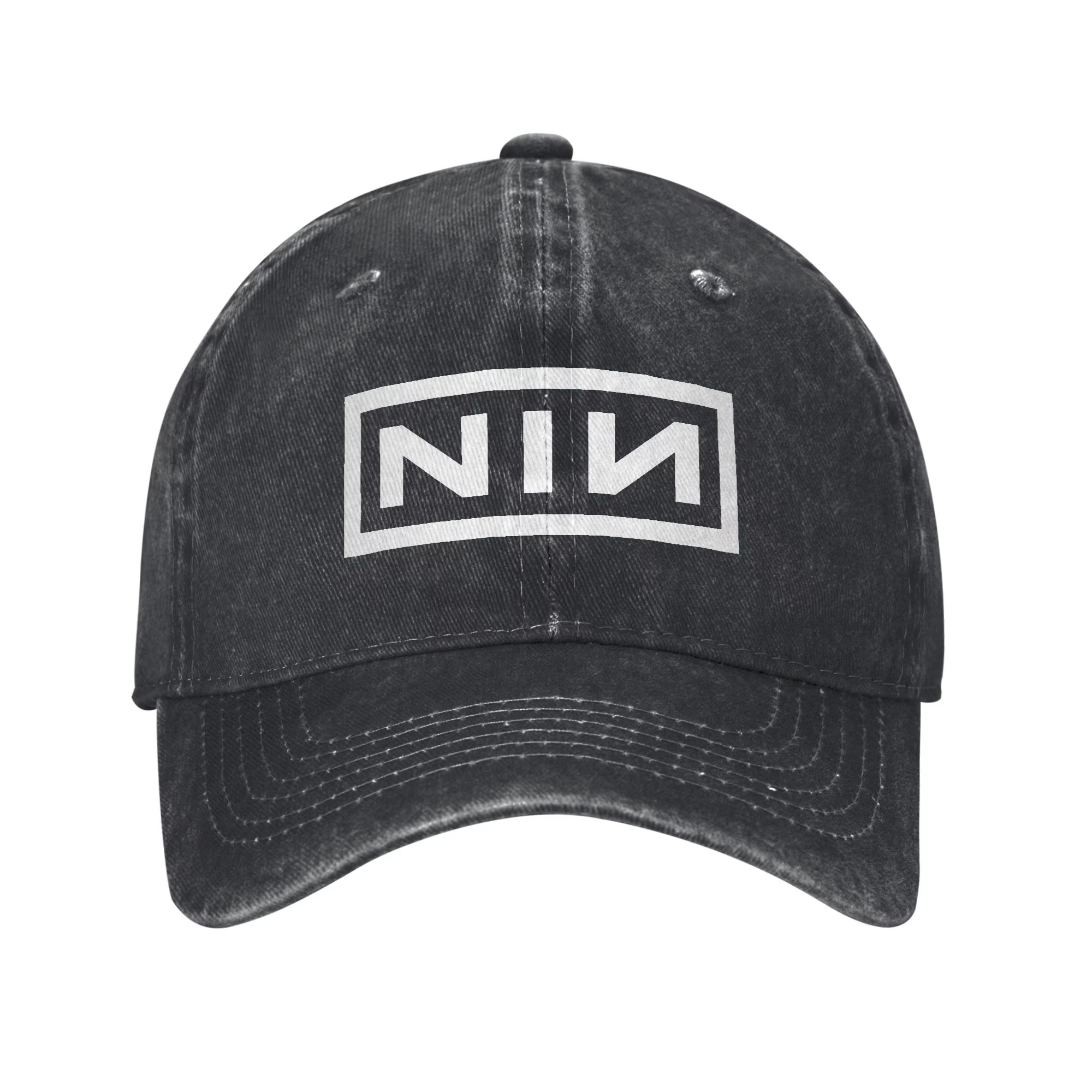 Casquette en tissu denim avec logo NIN Nine Inch Nails, casquette de baseball décontractée, chapeau 