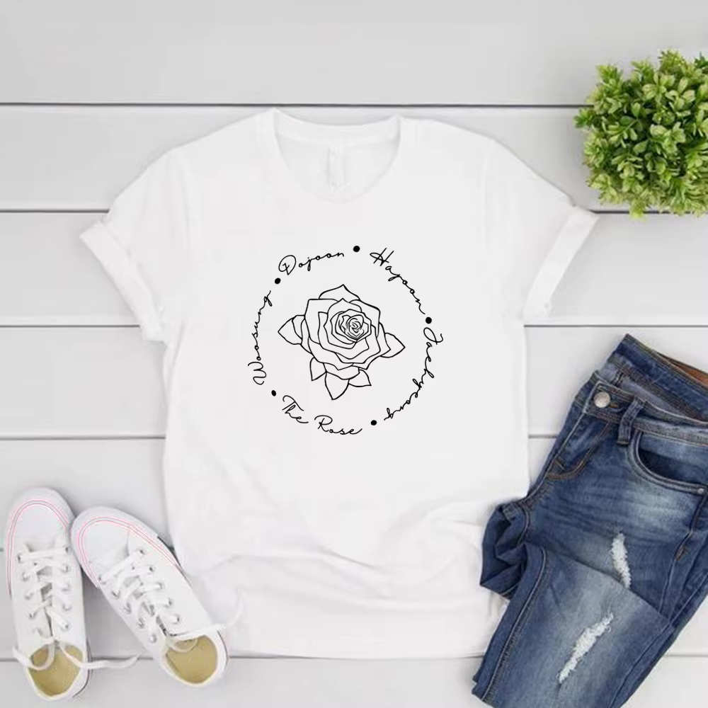 The Rose Kpop T-Shirt double Rock Album T-Shirt Kpop World Tour t-shirts à manches courtes pour femm