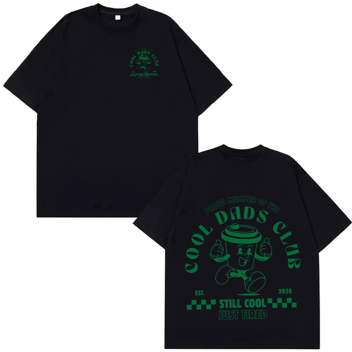 Cool Dads Club Coffee Meme 2026 T-shirt Homme Femme Mode T-shirt Coton Quotidien Streetwear Été Styl