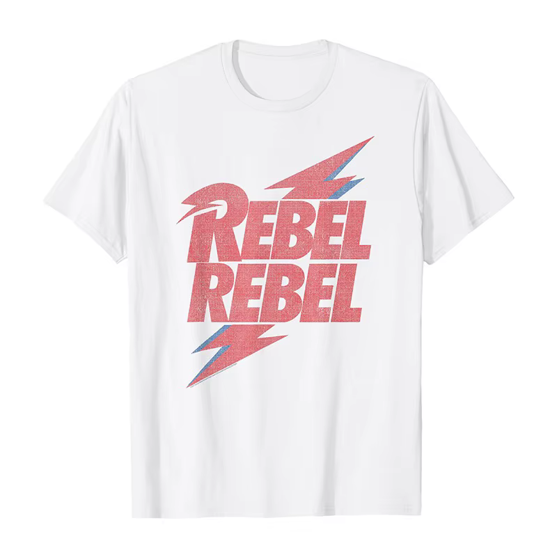 T-shirt imprimé rétro américain pour hommes et femmes, Top David Bowie Rock Singer Art