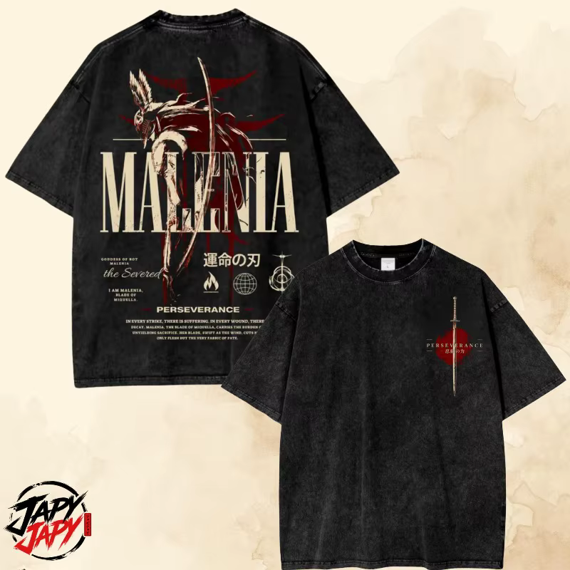 T-shirt vintage surdimensionné délavé Elden Ring, T-shirt graphique Malenia