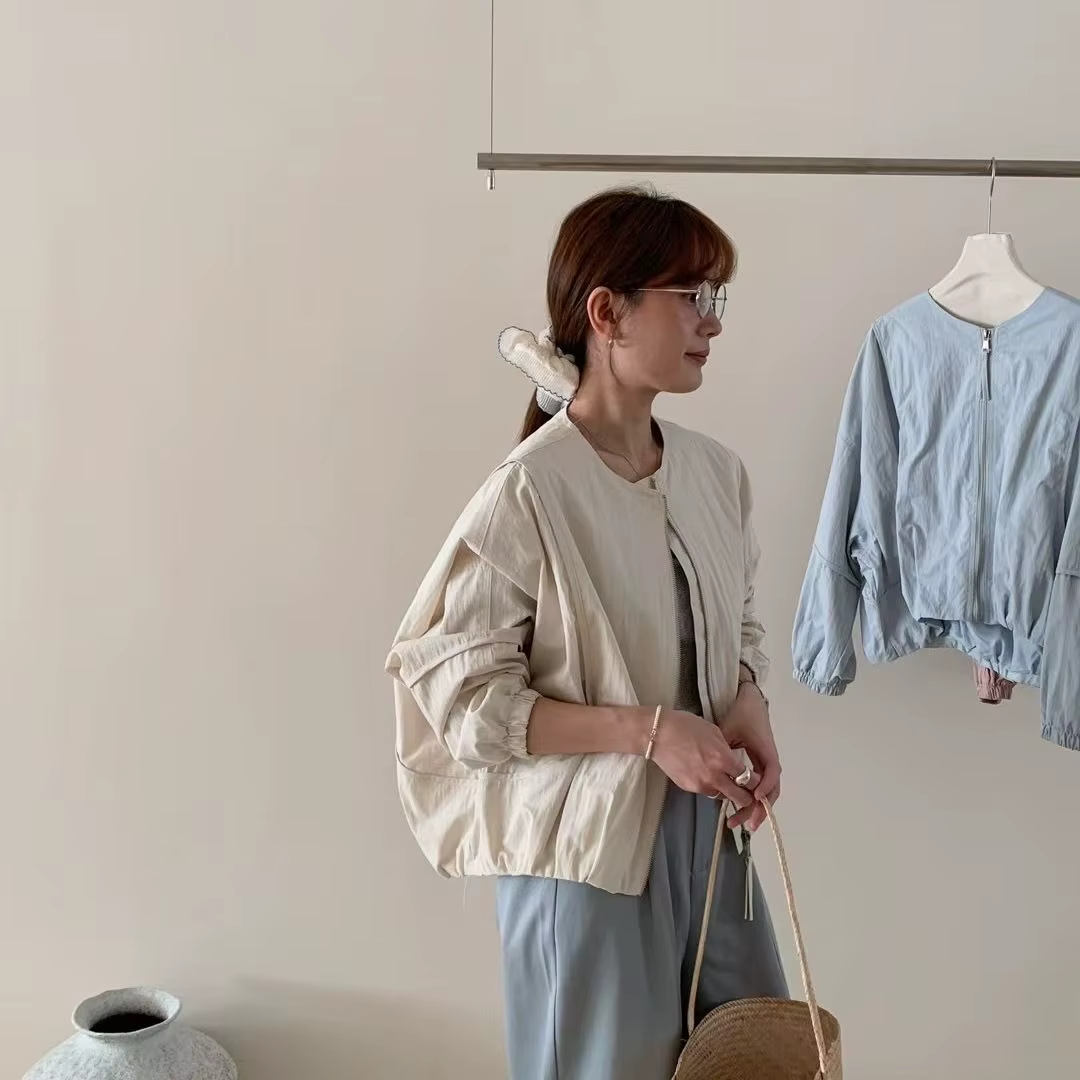 Style coréen couleur unie femmes manteau ample haute rue printemps Bomber veste manteau femmes mode 