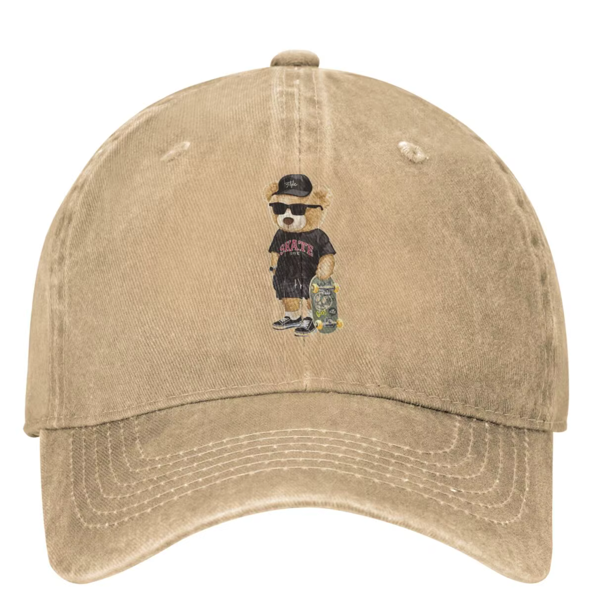 Casquette de Baseball en Denim pour Homme et Adulte, Imprimé d'Animaux, Ours, html, Camping, Hip Hop